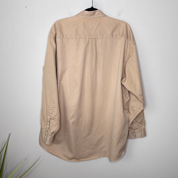 Brooks Brothers Men's‎ XL Tan Front Pockets Long Sleeve Button Up Shirt Cotton - Picture 6 of 8